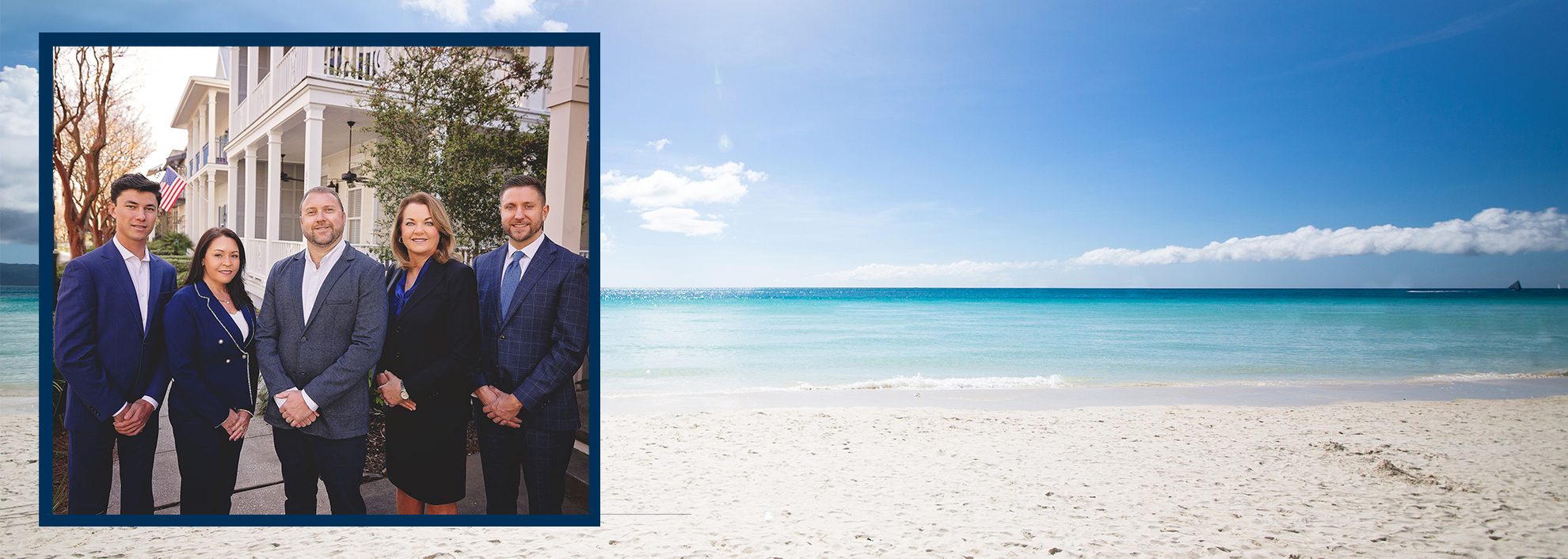 Patton Wealth Advisory Team image with a background image of a sunny beach looking out into the ocean